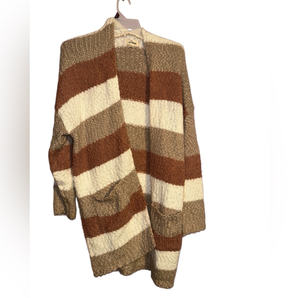 Striped Brown and Cream Women's Sweater
